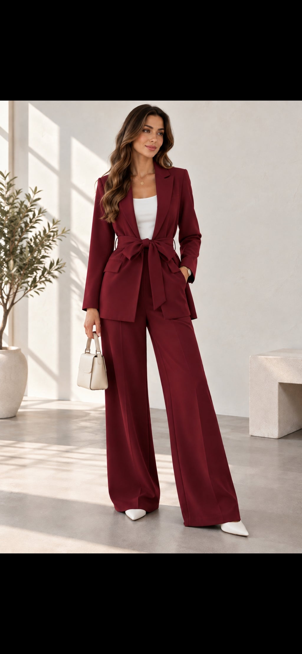Kostum Elegant me Blazer dhe Pantallona Palazzo ✨