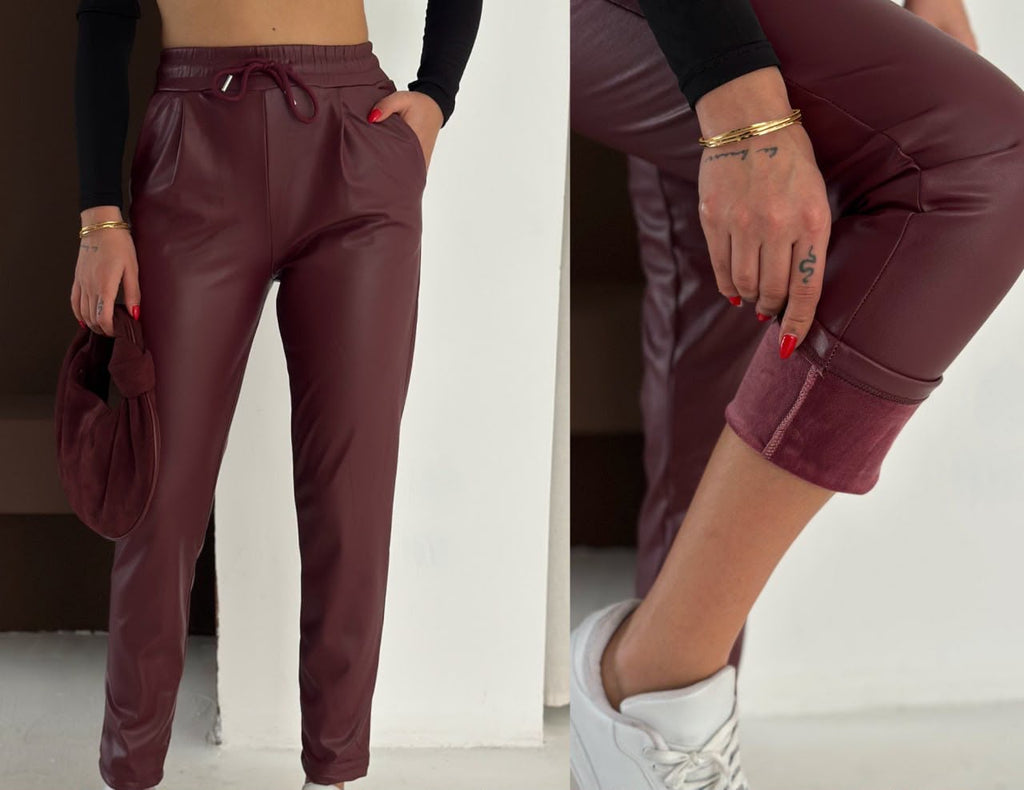 Pantallona Leather Luxe me Rrip  Lunea Fashion 🤎🖤